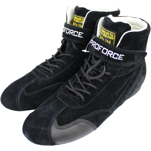 Proforce Driving Shoes, FIA, High-top, Nomex Suede Outer, Black, Men's Size 10.5, Pair