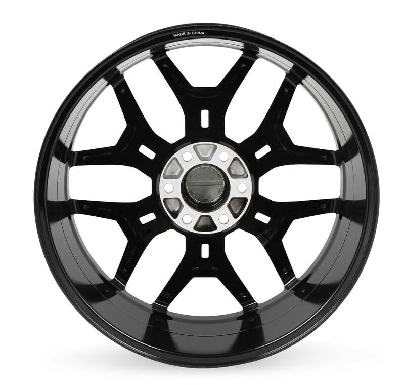 Carroll Shelby Wheel, CS45 Series, Flow Formed Aluminium, 20 in. Dia., 9 in. Width, 12 mm Offset, 6 x 5.31 in. Bolt Pattern, Gloss Black, Eac Diagram Image