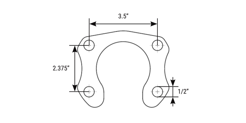 RTS Ford 9 Inch, Axle Retainer Plate, Suit Early Big Ford Bearing, 3.500"x 2.375", Pair Diagram Image