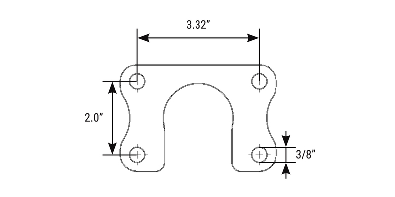 RTS Ford 9 Inch, Axle Retainer Plate, Suit Small Ford Bearing, 3.375" x 2.00", Pair Diagram Image