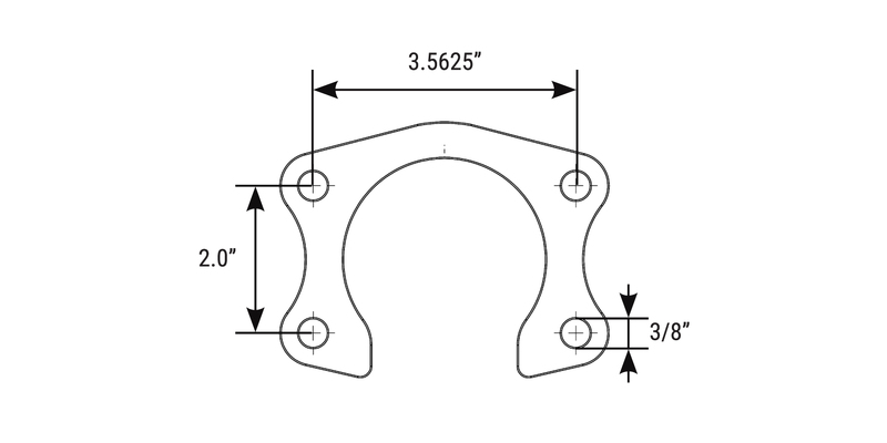 RTS Ford 9 Inch, Axle Retainer Plate, Suit Late Big Ford Bearing, 3.562"x 2.00", Pair Diagram Image