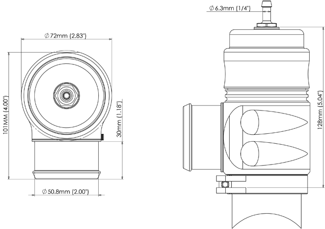 TURBOSMART Big Bubba BPV ‘By-Pass Valve’ Blow Off Valve, Sleeper, Each Diagram Image