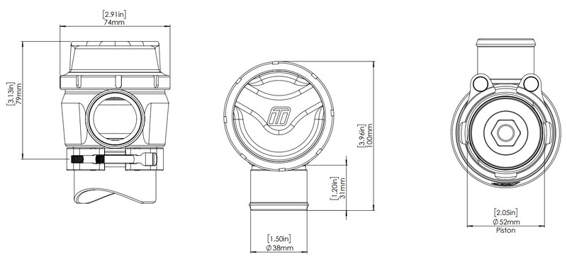 TURBOSMART GenV RacePort Plumback Blow Off Valve, Sleeper, Each Diagram Image