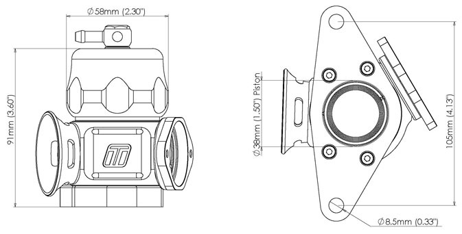 TURBOSMART Dual Port Blow Off Valve, For Subaru, Blue, Each Diagram Image