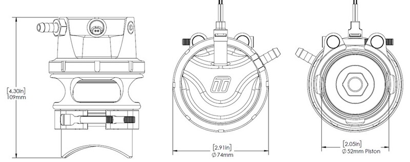 TURBOSMART GenV RacePort EM Blow Off Valve, Sleeper, Each Diagram Image