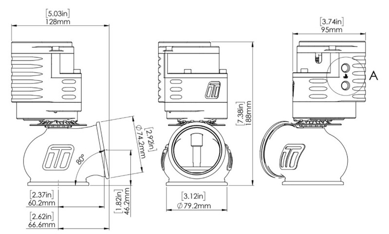 TURBOSMART GenV PowerGate60 Electronic External Wastegate, Kit Diagram Image