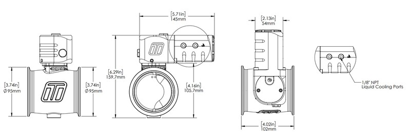 TURBOSMART StraightGate76 eSG76 Electronic External Wastegate, Kit Diagram Image