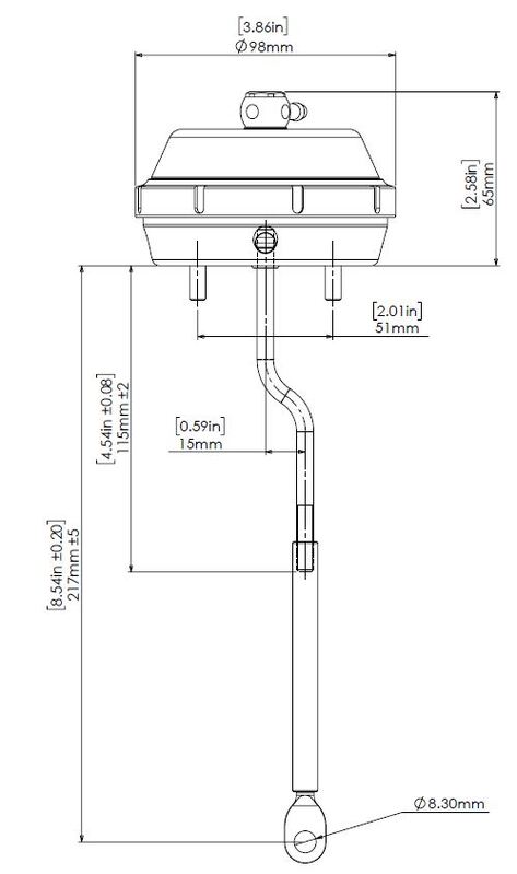 TURBOSMART vIWG Wastegate Actuator, For BMW N20 Engines, 6 inHg, Each Diagram Image