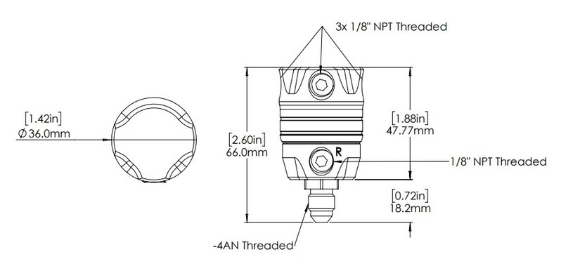 TURBOSMART ProOPR Rising Rate Turbo Oil Pressure Regulator, Twin Outlet, Each Diagram Image