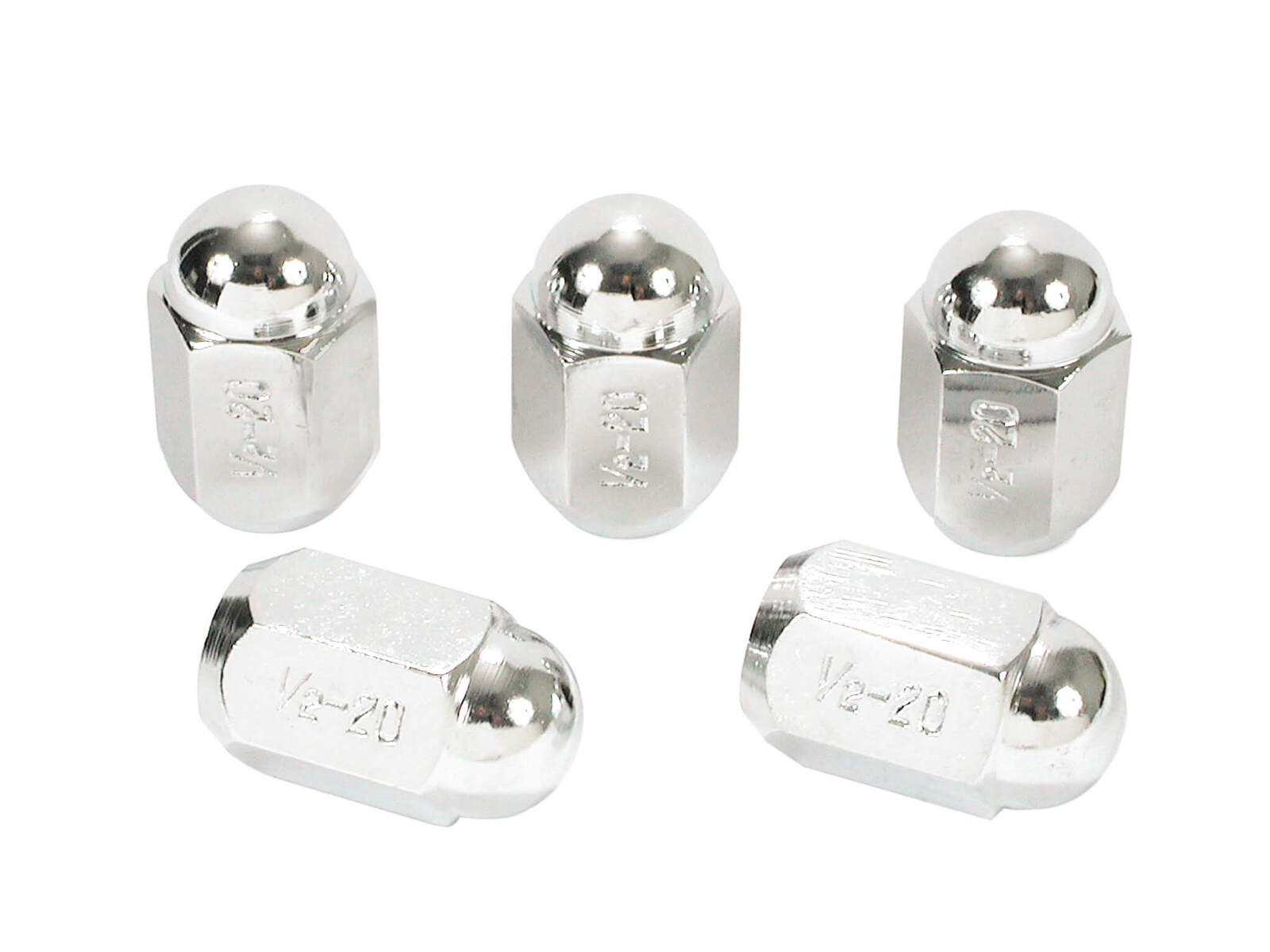 Mr. Gasket Lug Nuts, Conical Seat, 1/2 in. x 20 RH, Closed End, Chrome  Plated