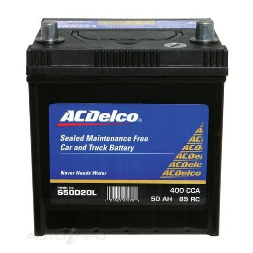 AC Delco Battery, 400 CCA, 50 Ah, 85 RC (Min), SAE Terminal, RHP, Each