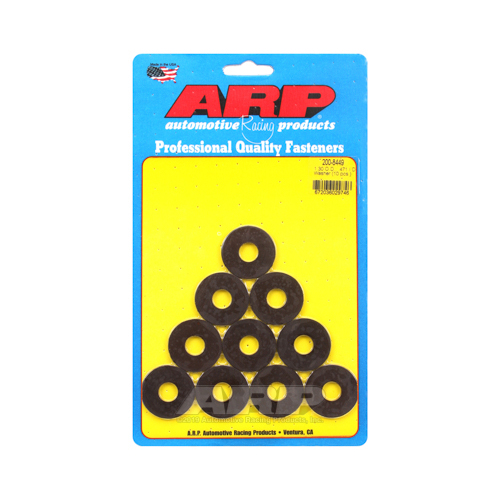 ARP Washer, Hardened, High Performance, Flat, 7/6 in. ID, 1.300 in. OD, Chromoly, Black Oxide, 0.12 in. Thick, Set of 10