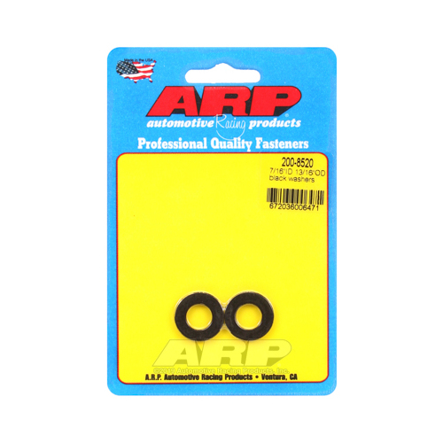 ARP Washer, Hardened, High Performance, Flat, 7/6 in. ID, 0.812 in. OD, Chromoly, Black Oxide, 0.12 in. Thick, Set of 2