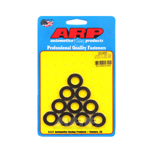 ARP Washer, Hardened, High Performance, Flat, 12mm ID, 22.2mm OD, 3mm Thick, Chromoly, Black Oxide, Set of 10