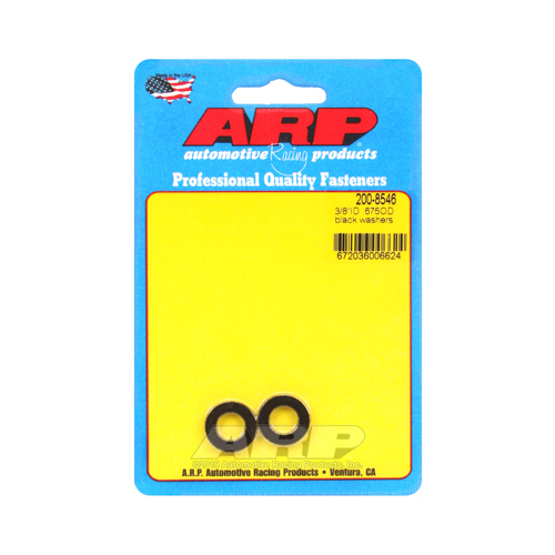 ARP Washer, Hardened, High Performance, Flat, 3/8 in. ID, 0.675 in. OD, Chromoly, Black Oxide, 0.12 in. Thick, Set of 2