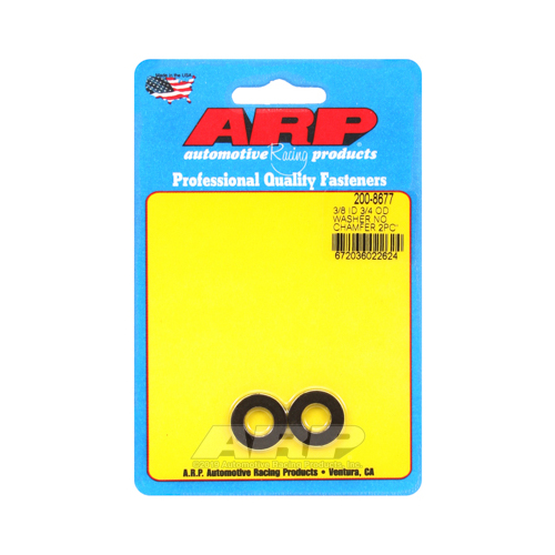 ARP Washer, Hardened, High Performance, Flat, 3/8 in. ID, 0.750 in. OD, Chromoly, Black Oxide, 0.09 in. Thick, Set of 2