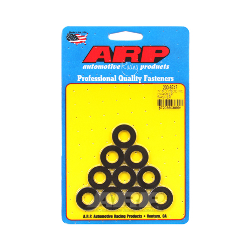 ARP Washer, Hardened, High Performance, Flat, 7/6 in. ID, 0.875 in. OD, Chromoly, Black Oxide, 0.12 in. Thick, Set of 10