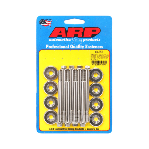 ARP Valve Cover Bolts, SB For Chevrolet GENIII/IV LS Series w/.375 spacer SS Hex, Kit