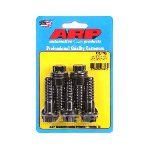 ARP Bolts, 8740 Chromoly, Black Oxide, 12-Point Head, 1/2-13 in. Thread, 1.75 in. UHL, Set of 5