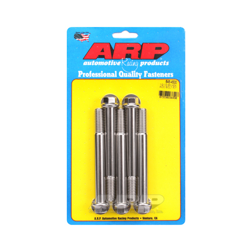 ARP Bolts, Stainless Steel 300, Polished, Hex Head, 1/2-13 in. Thread, 4.50 in. UHL, Set of 5