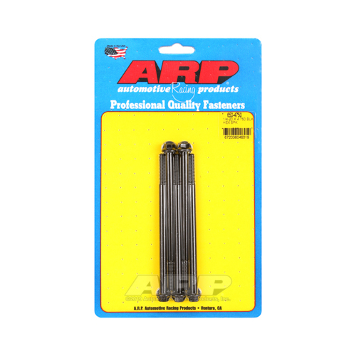 ARP Bolts, Hex Head, Custom 450, Black Oxide, 1/4 in.-20 RH Thread, 4.750 in. UHL, Set of 5