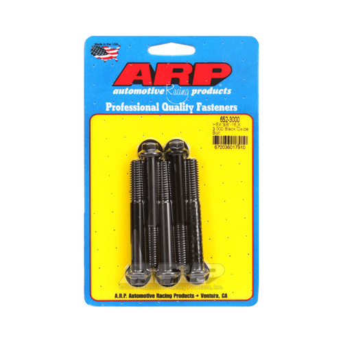 ARP Bolts, Hex Head, Custom 450, Black Oxide, 3/8 in.-16 RH Thread, 3.000 in. UHL, Set of 5