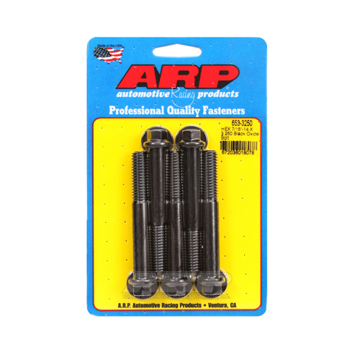 ARP Bolts, Hex Head, Custom 450, Black Oxide, 7/16 in.-14 RH Thread, 3.250 in. UHL, Set of 5