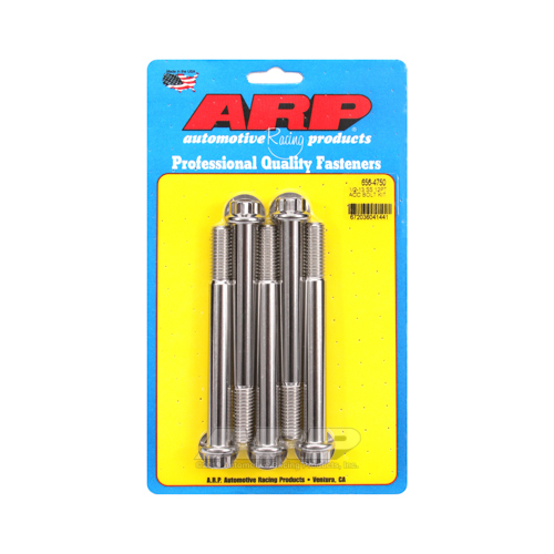 ARP Bolts, Stainless Steel 300, Polished, 12-Point Head, 1/2-13 in. Thread, 4.75 in. UHL, Set of 5