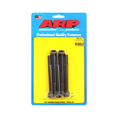 ARP Bolts, Hex Head, Chromoly Steel, Black Oxide, 10mm x 1.25 RH Thread, 100mm UHL, Set of 5