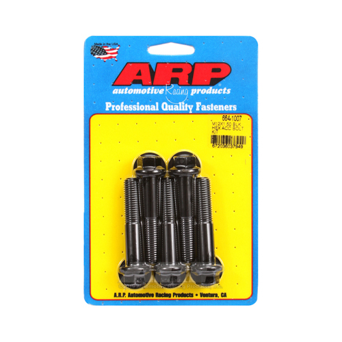 ARP Bolts, 8740 Chromoly, Black Oxide, Hex Head, 12mm x 1.50 Thread, 60mm UHL, Set of 5