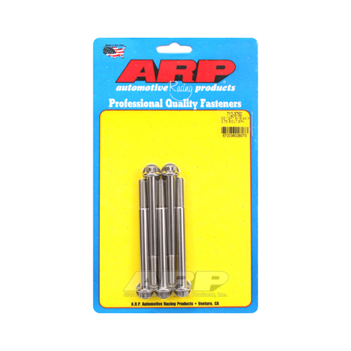 ARP Bolts, 12-Point Head, Stainless 300, Polished, 5/16 in.-24 RH Thread, 3.750 in. UHL, Set of 5