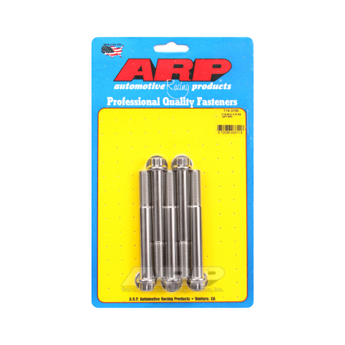 ARP Bolts, 12-Point Head, Stainless 300, Polished, 7/16-20 in. RH Thread, 3.750 in. UHL, Set of 5