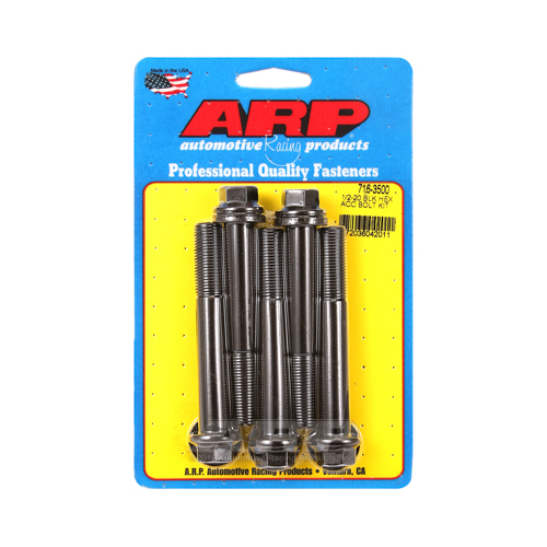 ARP Bolts, 8740 Chromoly, Black Oxide, Hex Head, 1/2-20 in. Thread, 3.50 in. UHL, Set of 5