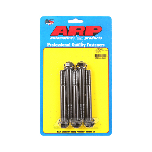 ARP Bolts, 8740 Chromoly, Black Oxide, Hex Head, 1/2-20 in. Thread, 4.00 in. UHL, Set of 5