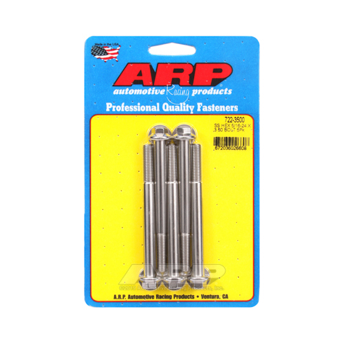 ARP Bolts, Hex Head, Stainless 300, Polished, 5/16 in.-24 RH Thread, 3.500 in. UHL, Set of 5