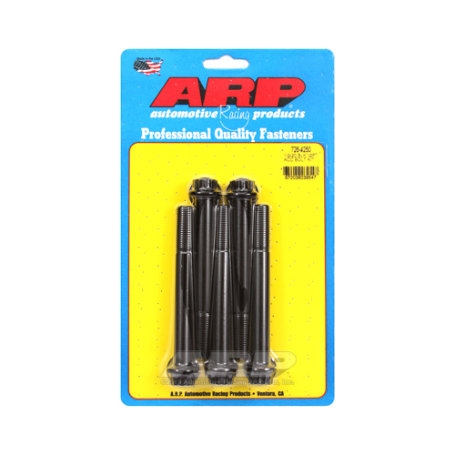 ARP Bolts, 8740 Chromoly, Black Oxide, 12-Point Head, 1/2-20 in. Thread, 4.25 in. UHL, Set of 5