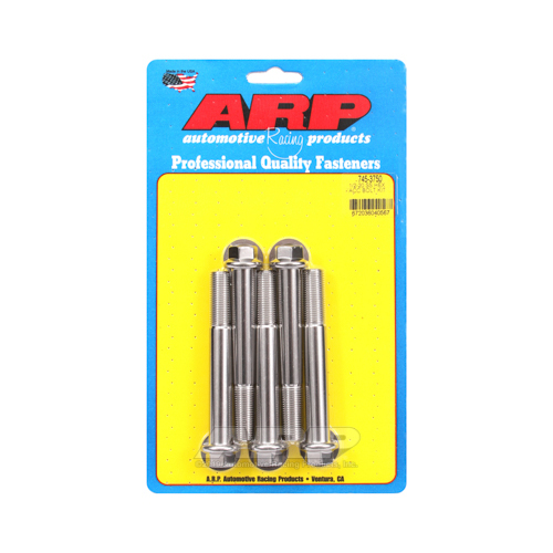 ARP Bolts, Stainless Steel 300, Polished, Hex Head, 1/2-20 in. Thread, 3.75 in. UHL, Set of 5