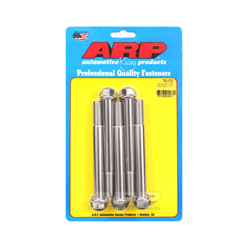 ARP Bolts, Stainless Steel 300, Polished, Hex Head, 1/2-20 in. Thread, 4.75 in. UHL, Set of 5