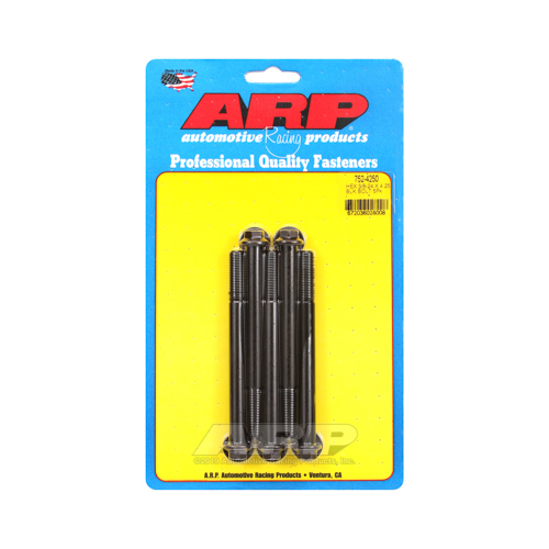 ARP Bolts, Hex Head, Chromoly Steel, Black Oxide, 3/8-24 in. RH Thread, 4.250 in. UHL, Set of 5