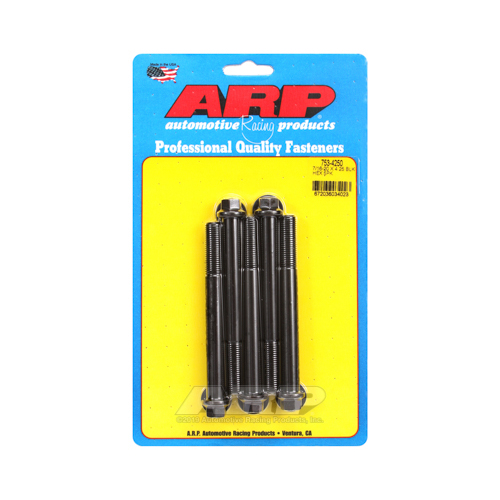 ARP Bolts, Hex Head, Chromoly Steel, Black Oxide, 7/16-20 in. RH Thread, 4.250 in. UHL, Set of 5