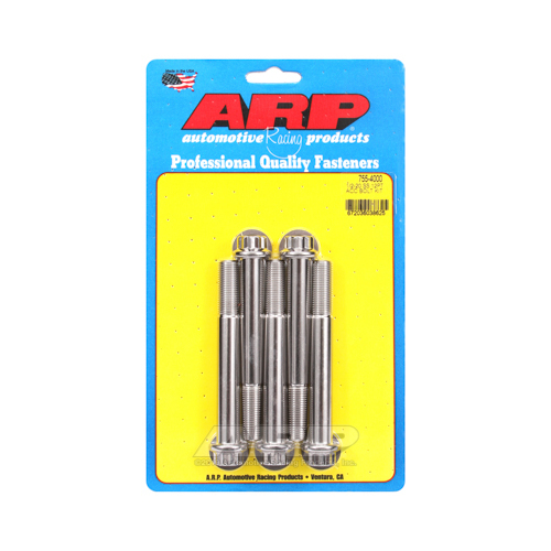 ARP Bolts, Stainless Steel 300, Polished, 12-Point Head, 1/2-20 in. Thread, 4.00 in. UHL, Set of 5