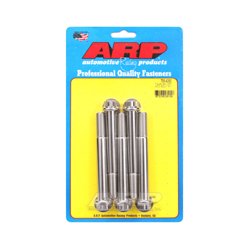 ARP Bolts, Stainless Steel 300, Polished, 12-Point Head, 1/2-20 in. Thread, 4.25 in. UHL, Set of 5