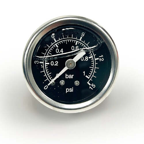 BluePrint Engines Liquid Filled Fuel Pressure Gauge, 0-15 PSI, Each