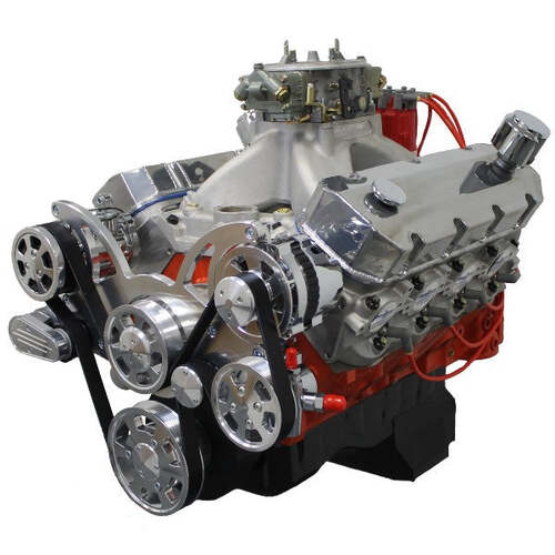 BluePrint Engines Crate Engine, For GM Chevrolet Big-Block, 572ci, Pro Series , 750 HP, Deluxe Dressed With Polished Pulley Kit, Carbureted, Each