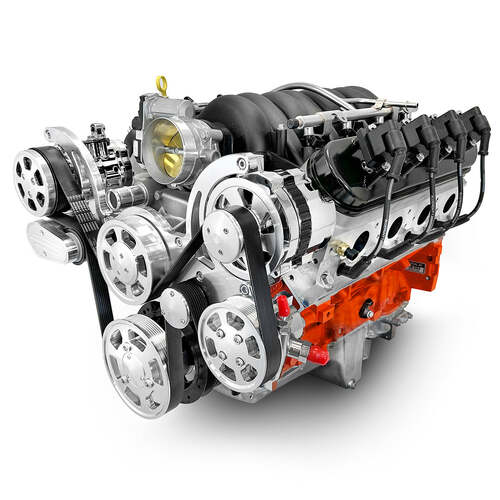 BluePrint Engines Crate Engine, For GM LS, 427ci, ProSeries, 625 HP, Deluxe Dressed with Polished Pulley Kit, Fuel Injected, Each
