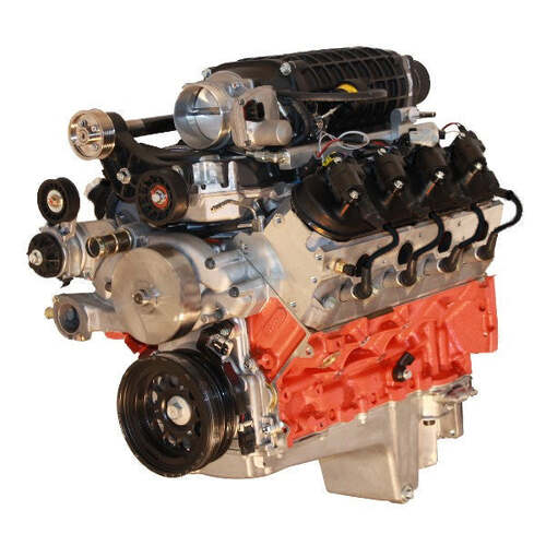 BluePrint Engines Crate Engine, For GM LS, 427ci, ProSeries, 800 HP, Base Dressed, Supercharged, Each