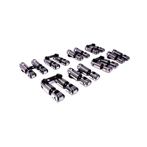 COMP Cams Lifter, Endure-X, Solid Mechanical Roller, Vertical Link Bar, .842 in. Dia, For Chevrolet Small Block, Set of 16