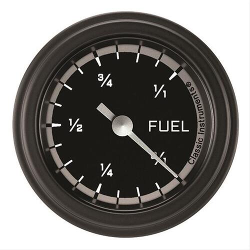 Classic Instruments Gauge, Fuel, Full Sweep 2 1/8" Diameter, Grey, Matte-Black