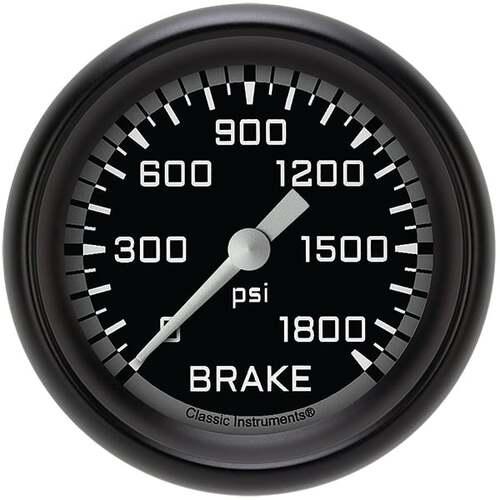 Classic Instruments Gauge, Brake Pressure, Full Sweep 2 5/8" Diameter, Grey