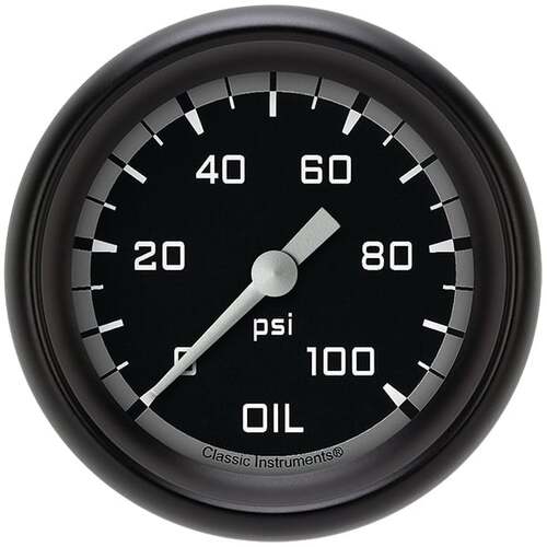 Classic Instruments Gauge, Oil Pressure, Full Sweep 2 5/8" Diameter, Grey